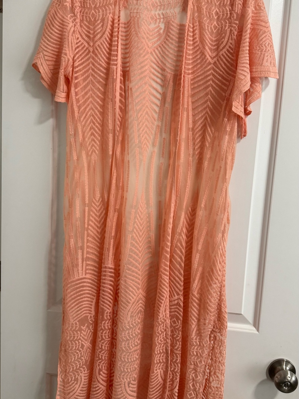 Maurices Peach Lace Maxi Overlay Dress